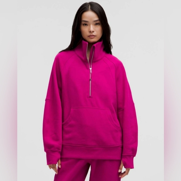 lululemon athletica Tops - Lululemon Scuba Oversized Funnel-Neck Half Zip *LongRipened Raspberry M/L